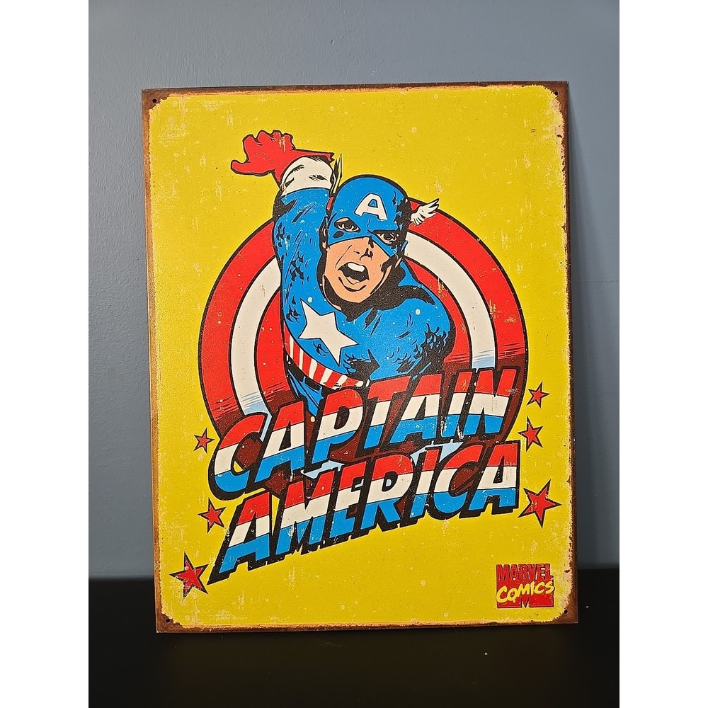 Retro Captain America TIN SIGN metal poster home wall decor marvel comics 1440